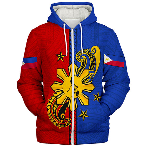 Philippines Filipinos Sherpa Hoodie Sun Star Polynesia Half Concept