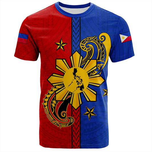 Philippines Filipinos T-Shirt Sun Star Polynesian Half Concept