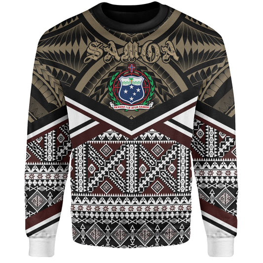 Samoa Sweatshirt - Samoa Masi Dobby Coat Of Arms
