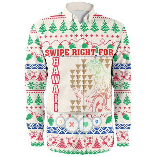 Hawaii Long Sleeve Shirt Swipe Right For Hawaii Christmas