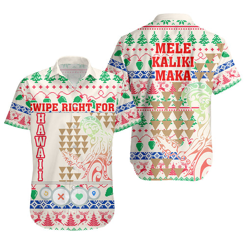 Hawaii Short Sleeve Shirt Swipe Right For Hawaii Christmas