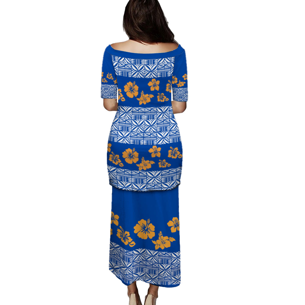 Samoa Puletasi Tapa Flower Fabric Print
