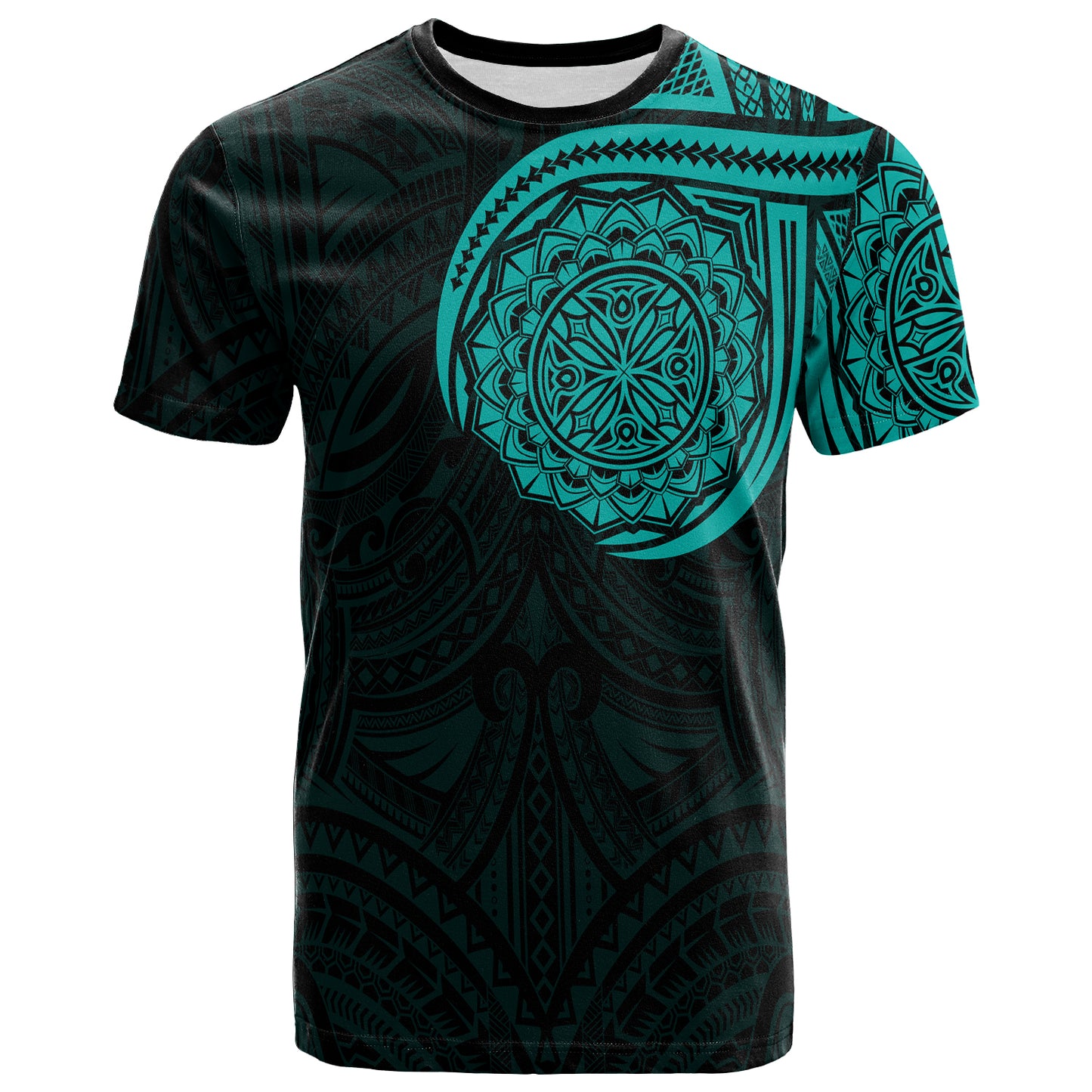 Polynesian T-Shirt - Polynesian Flowers Tattoo Style