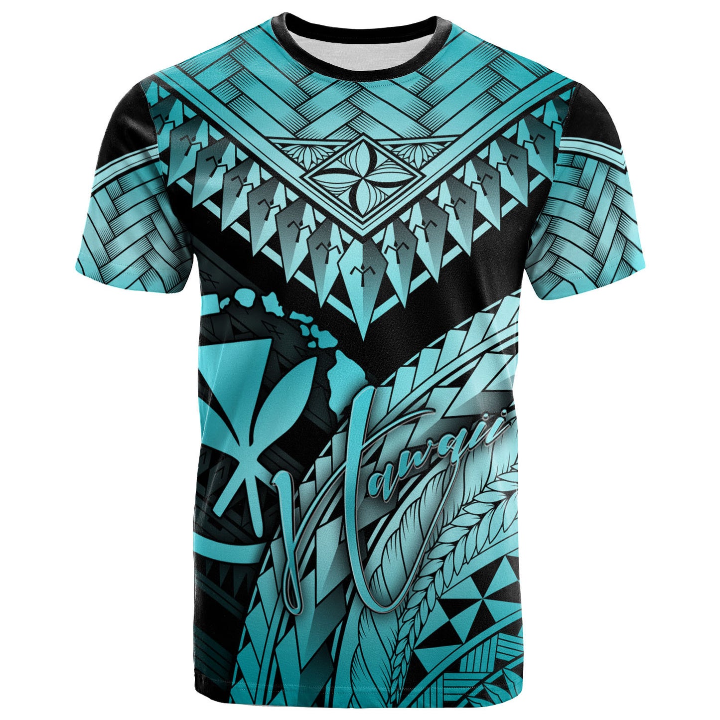 Hawaii Custom Personalised T-Shirt - Polynesian Necklace and Lauhala
