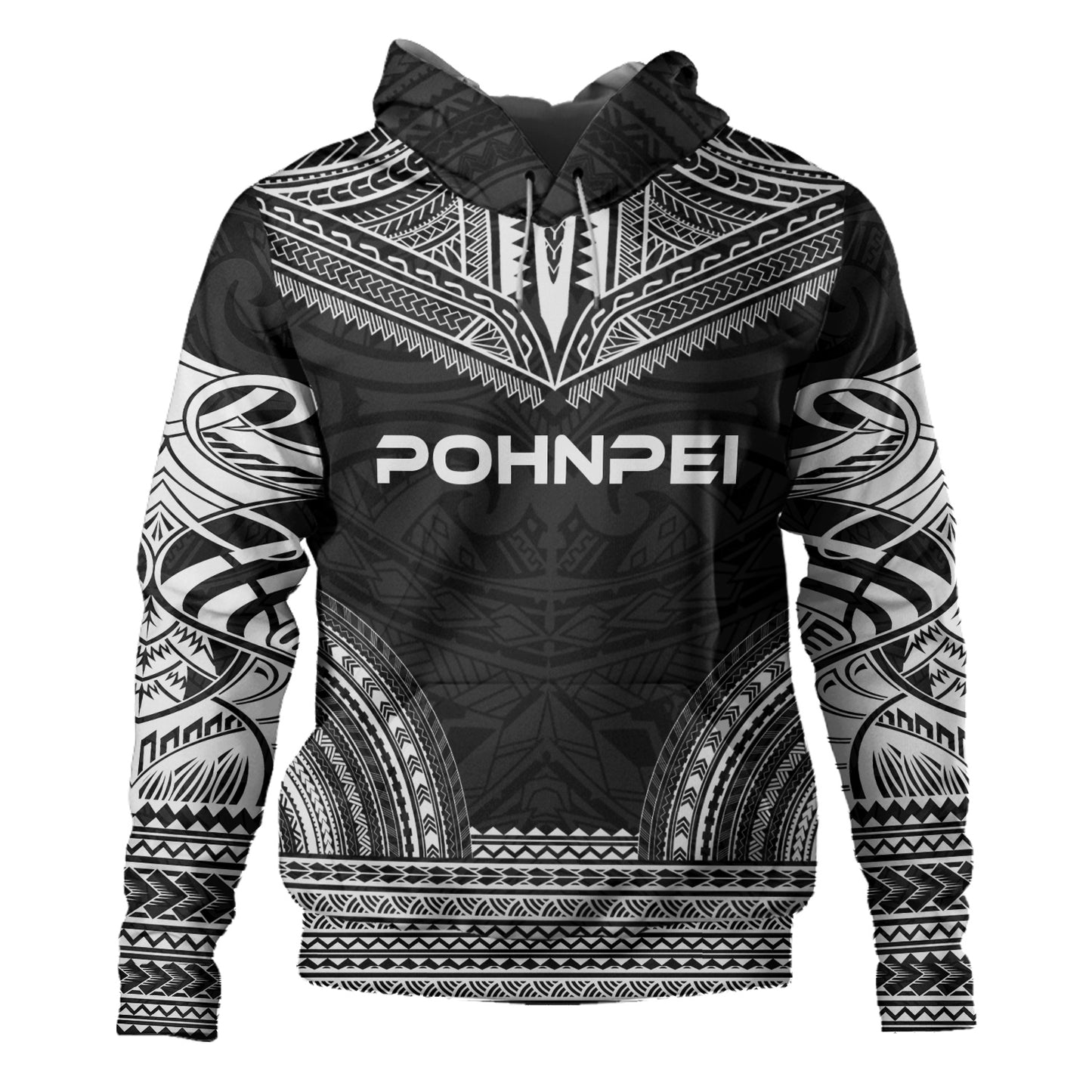 Pohnpei Polynesian Chief Hoodie - Black Version