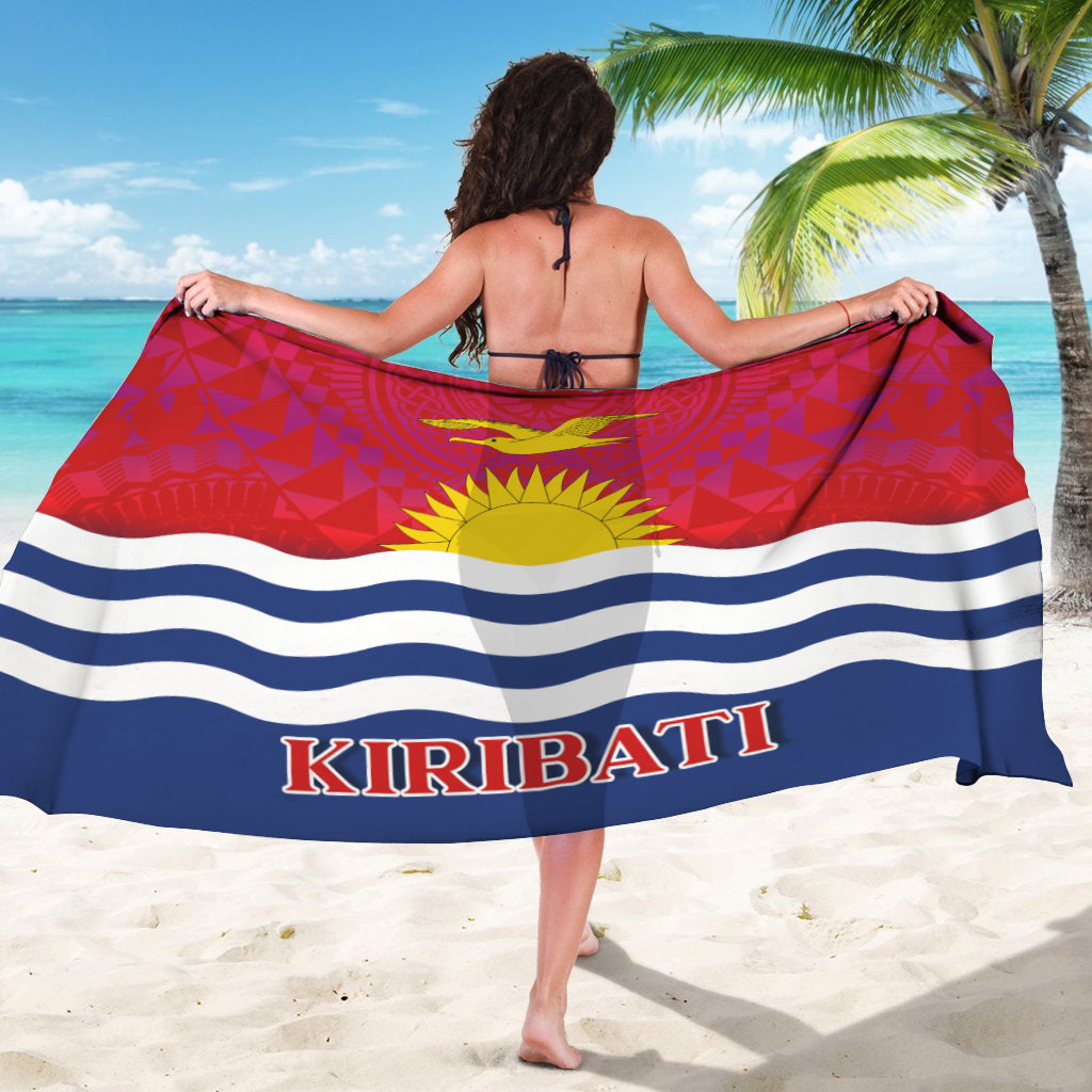 Kiribati Flag Color With Traditional Patterns Sarong