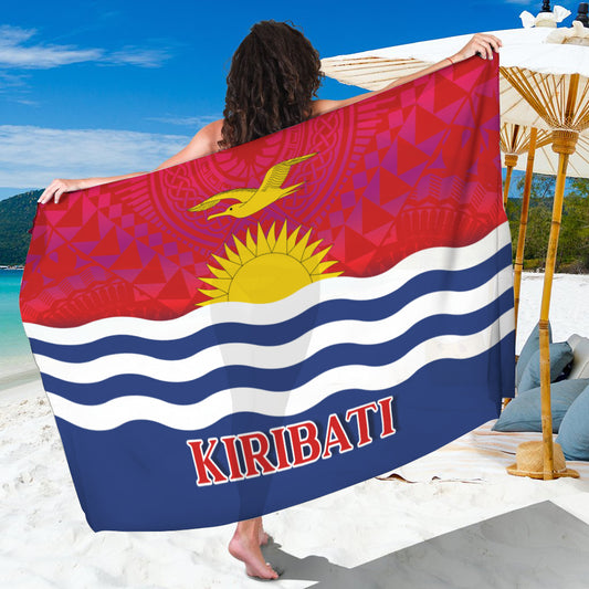 Kiribati Flag Color With Traditional Patterns Sarong