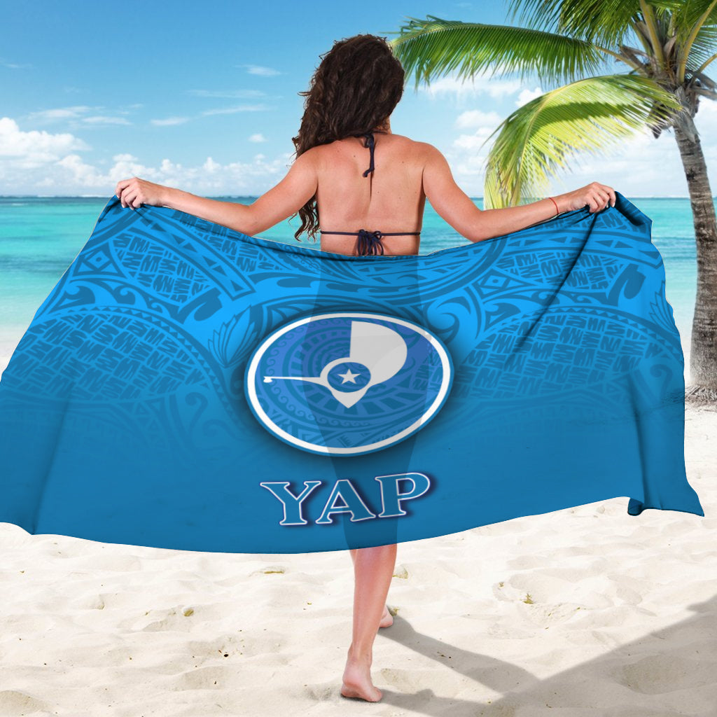 Yap Islands Flag Color With Traditional Patterns Sarong