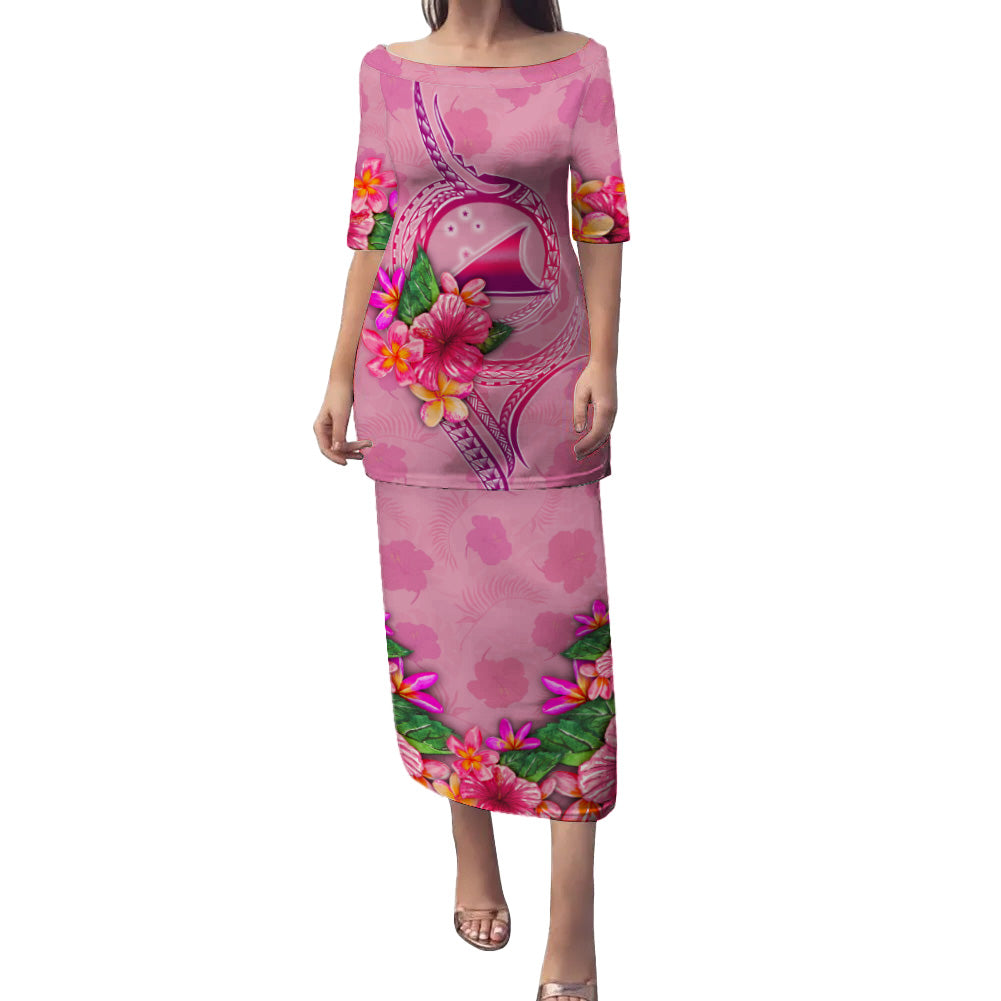Tokelau Combo Puletasi And Shirt Floral With Seal Pink
