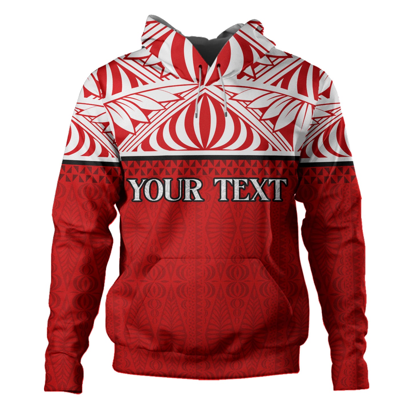 Tonga Custom Personalised Hoodie Coat Of Arms Ngatu Patterns Design