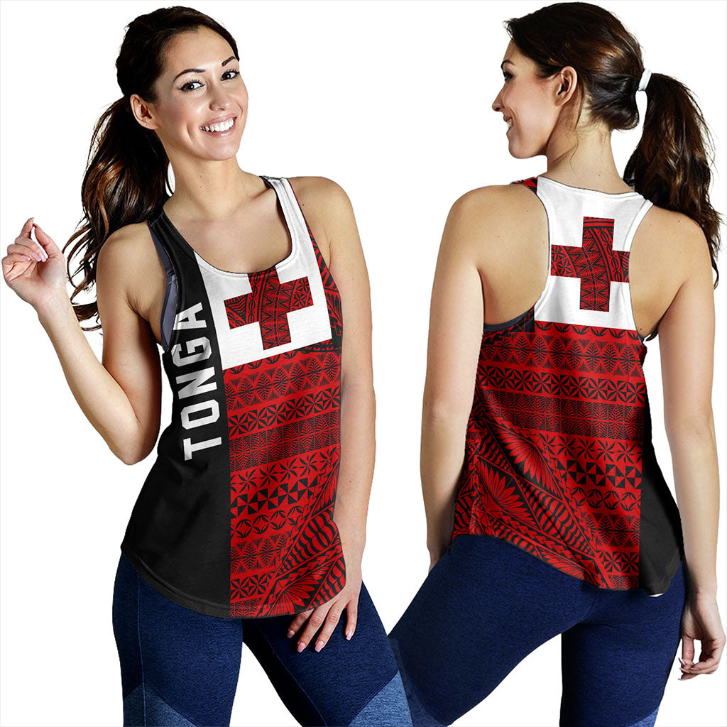 Tonga Women Tank Flag Ngatu Pattern Style