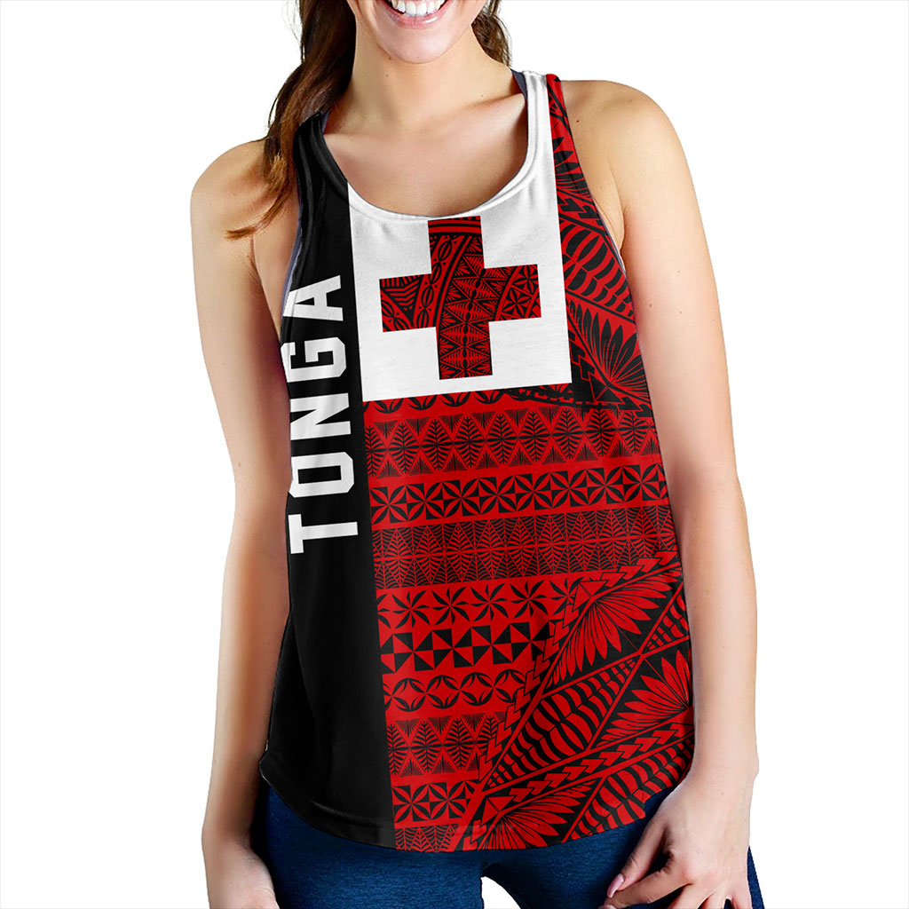 Tonga Women Tank Flag Ngatu Pattern Style