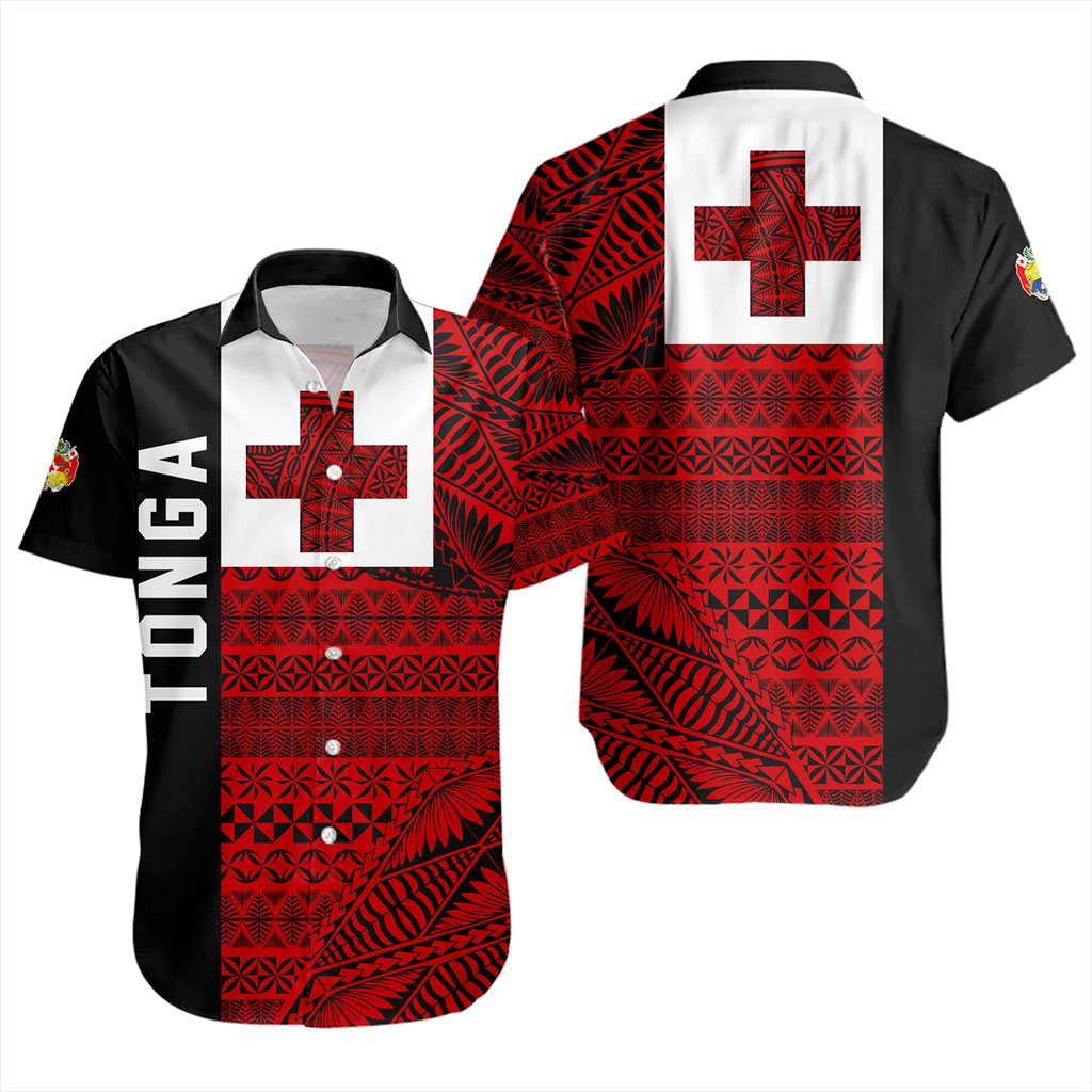 Tonga Short Sleeve Shirt Flag Ngatu Pattern Style