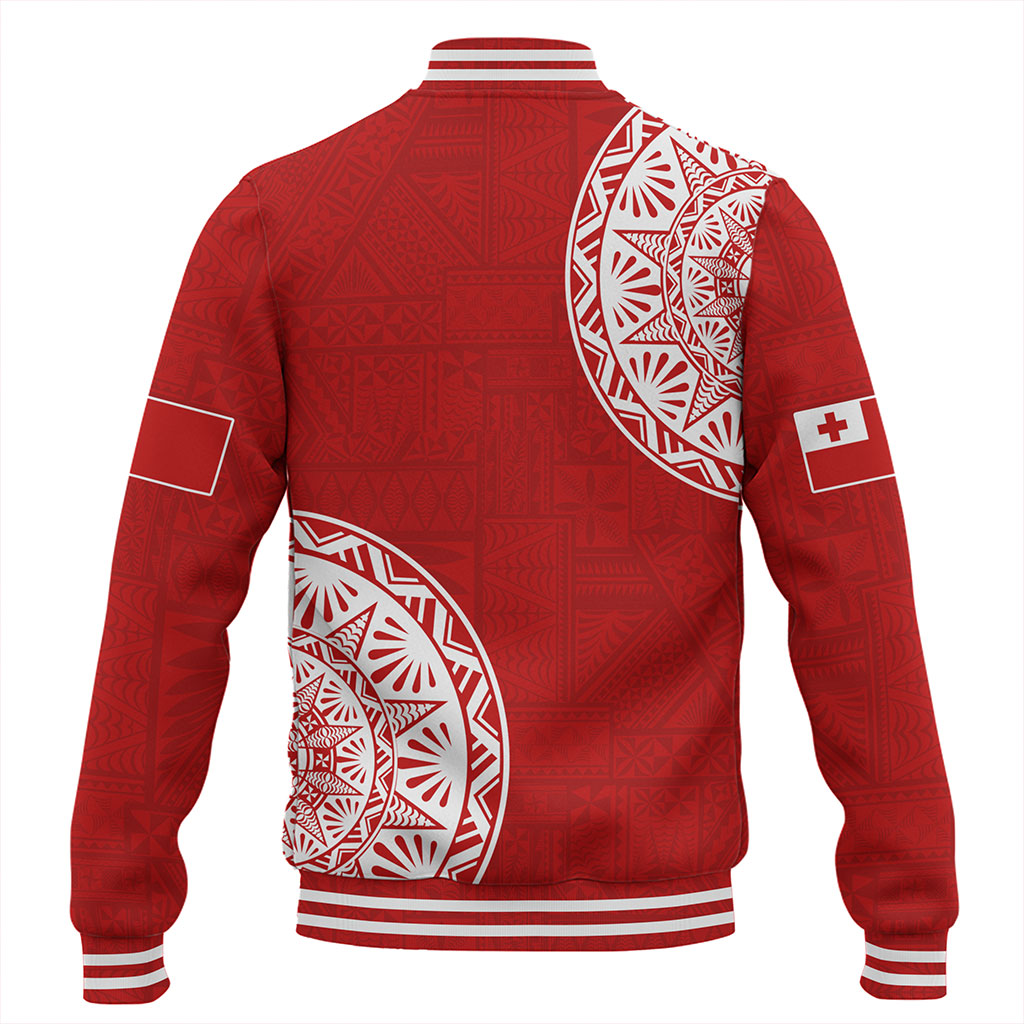 Tonga Baseball Jacket Kingdom of Tonga Ngatu Pattern Circle