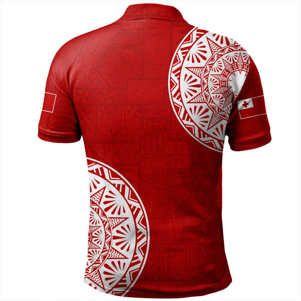Tonga Polo Shirt Kingdom of Tonga Ngatu Pattern Circle