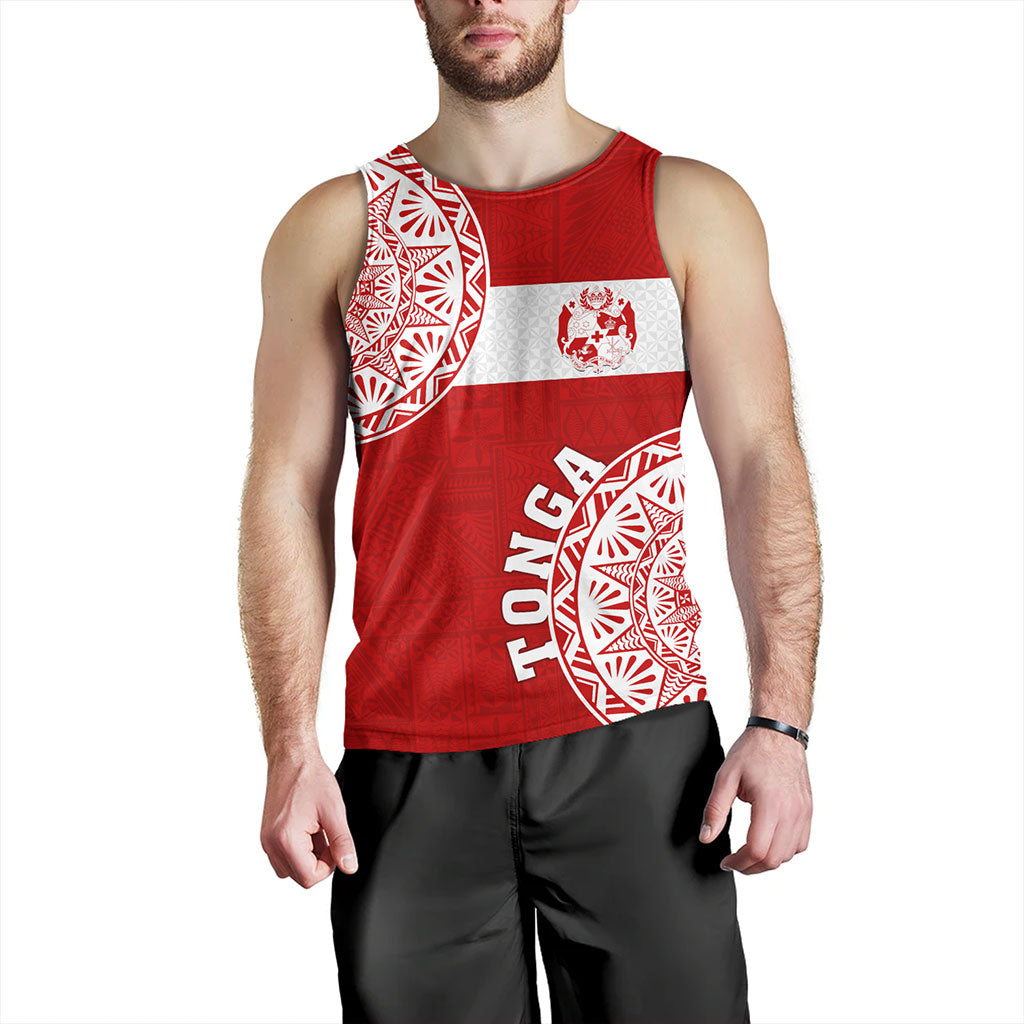 Tonga Tank Top Kingdom of Tonga Ngatu Pattern Circle