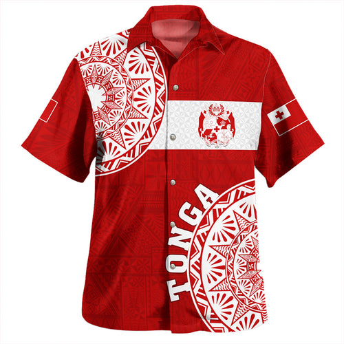 Tonga Hawaiian Shirt Kingdom of Tonga Ngatu Pattern Circle