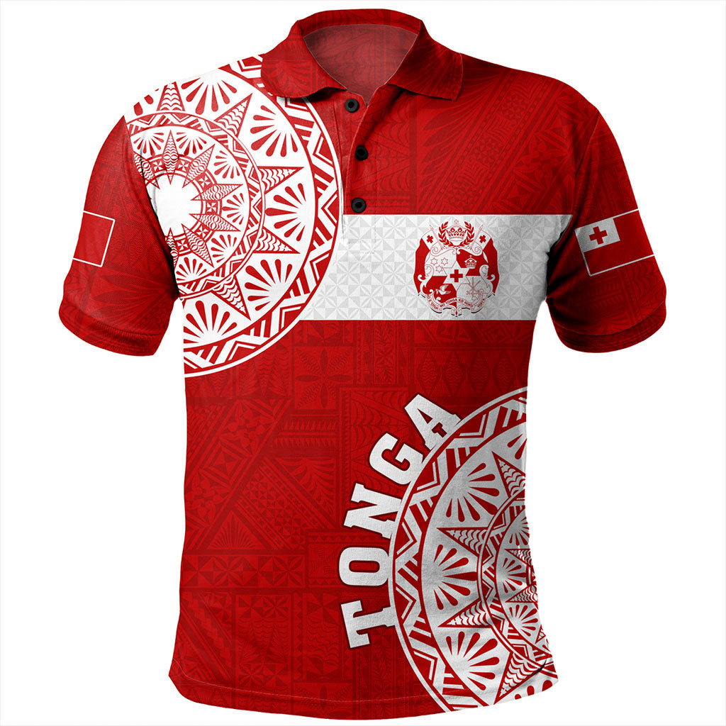 Tonga Polo Shirt Kingdom of Tonga Ngatu Pattern Circle