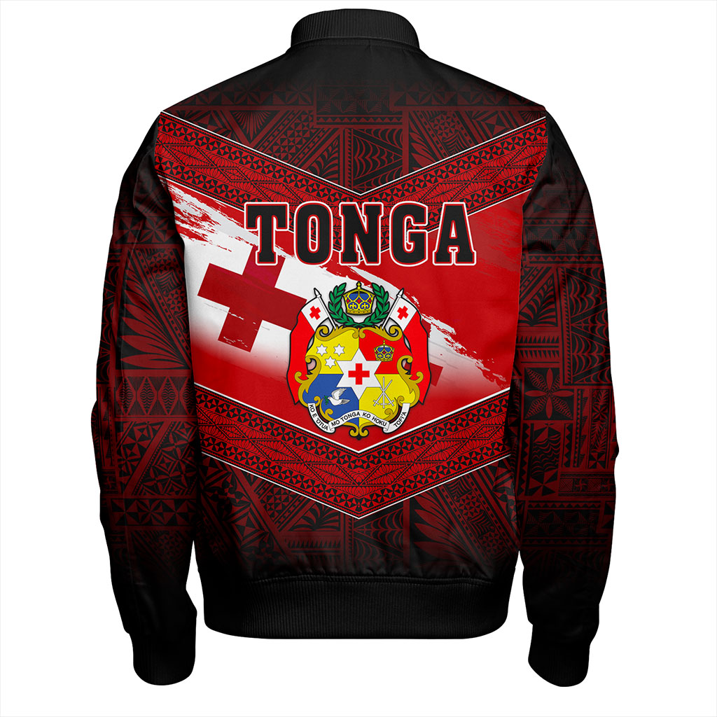 Tonga Bomber Jacket Tapa Ngatu Nesian Island Matching Flag Grunge
