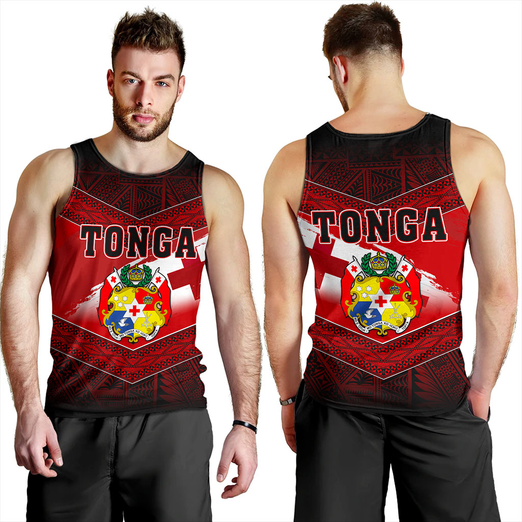 Tonga Tank Top Tapa Ngatu Nesian Island Matching Flag Grunge