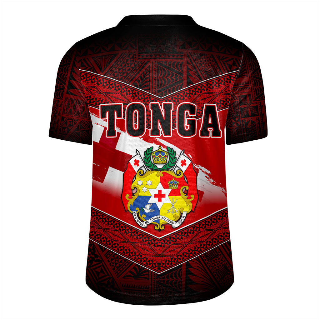 Tonga Rugby Jersey Tapa Ngatu Nesian Island Matching Flag Grunge