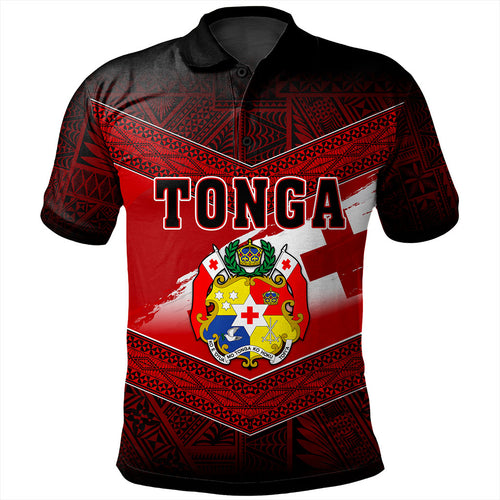 Tonga Polo Shirt Tapa Ngatu Nesian Island Matching Flag Grunge