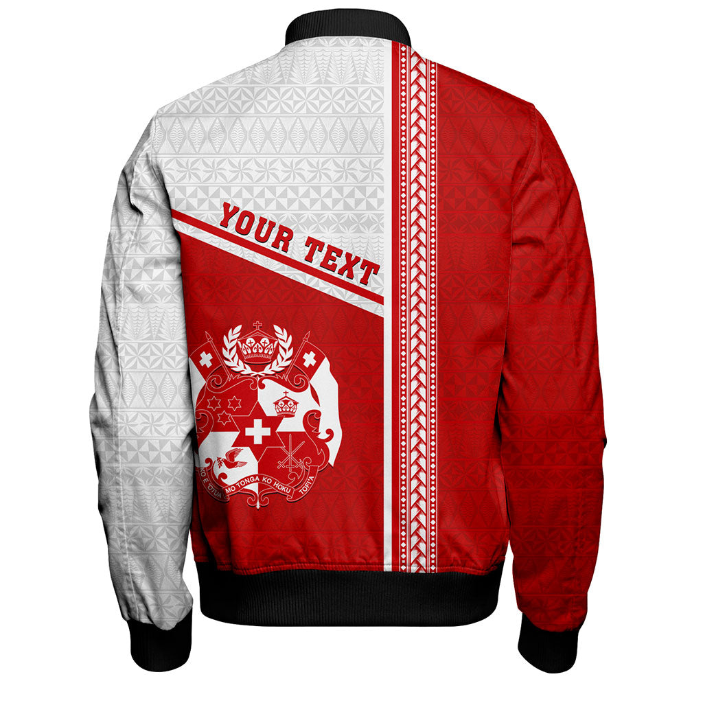 Tonga Bomber Jacket Custom Tribal Ngatu Design Flag