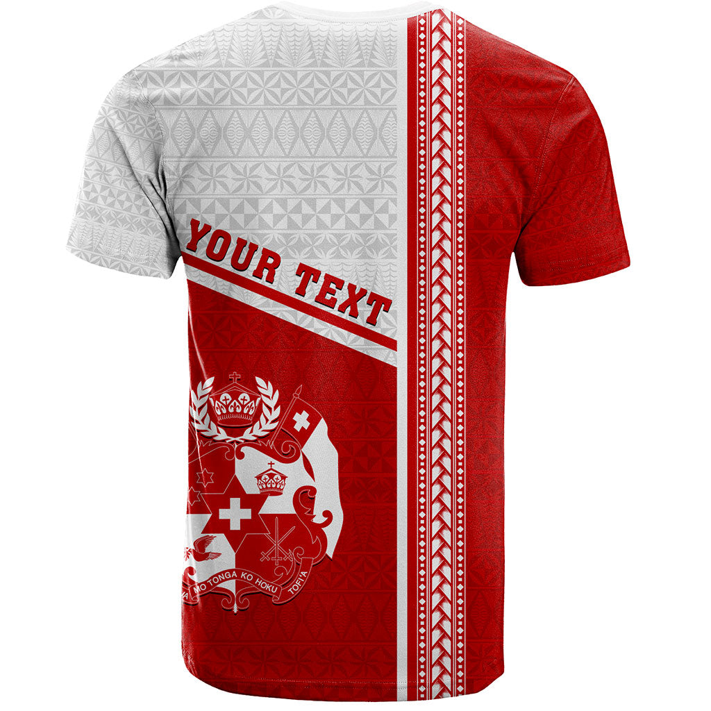 Tonga T-Shirt Custom Tribal Ngatu Design Flag