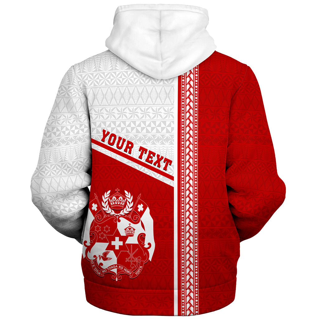 Tonga Sherpa Hoodie Custom Tribal Ngatu Design Flag