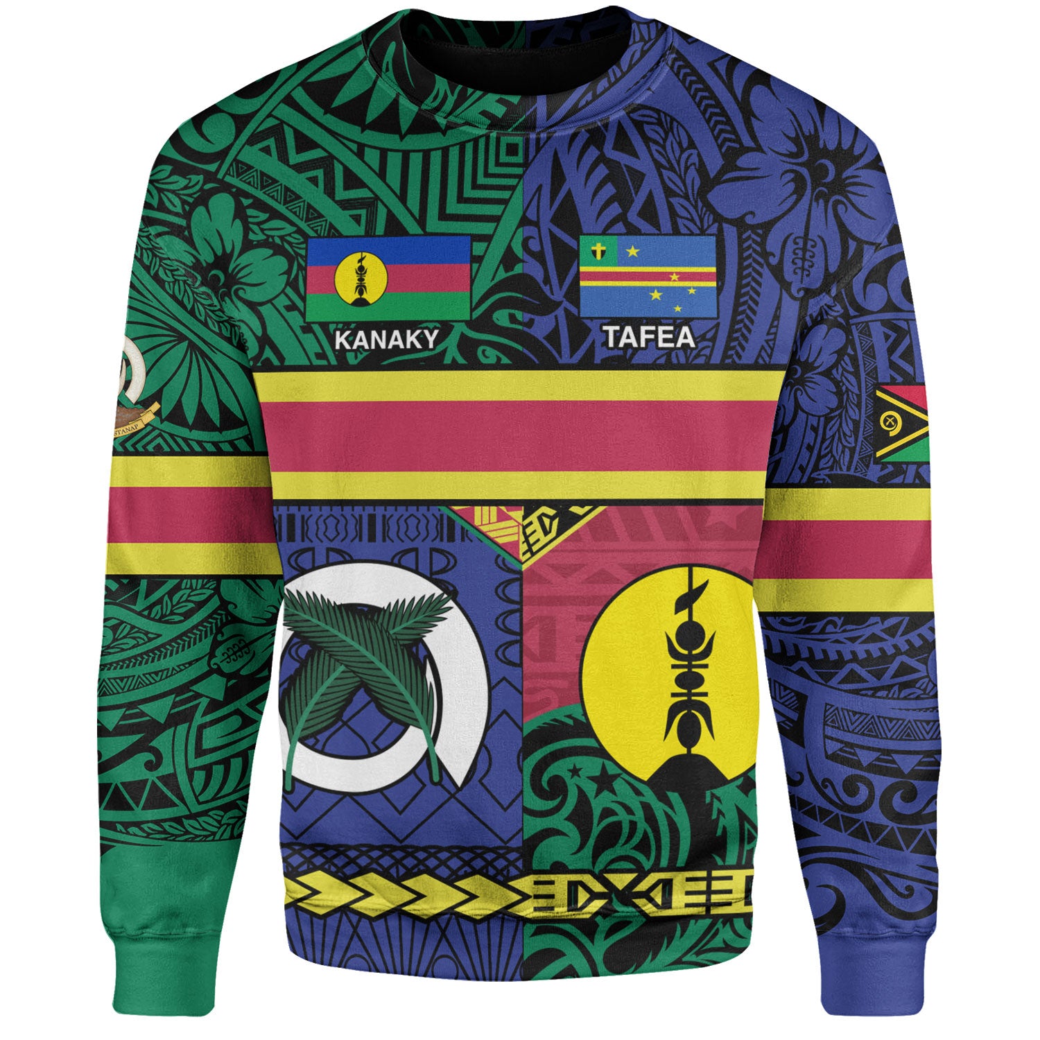 Vanuatu Sweatshirt Custom Tafea Kanaky Day Tribal Patterns Special Design