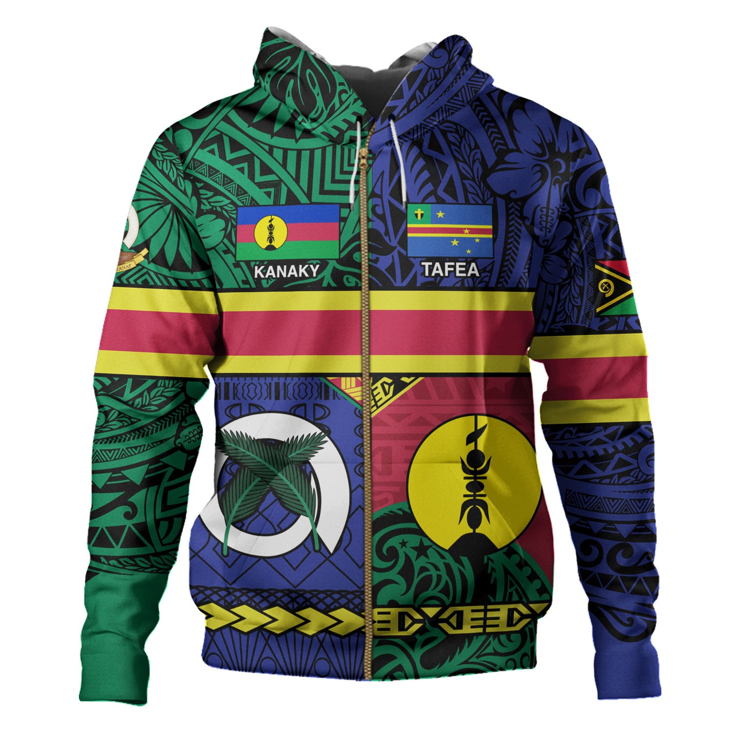 Vanuatu Hoodie Custom Tafea Kanaky Day Tribal Patterns Special Design