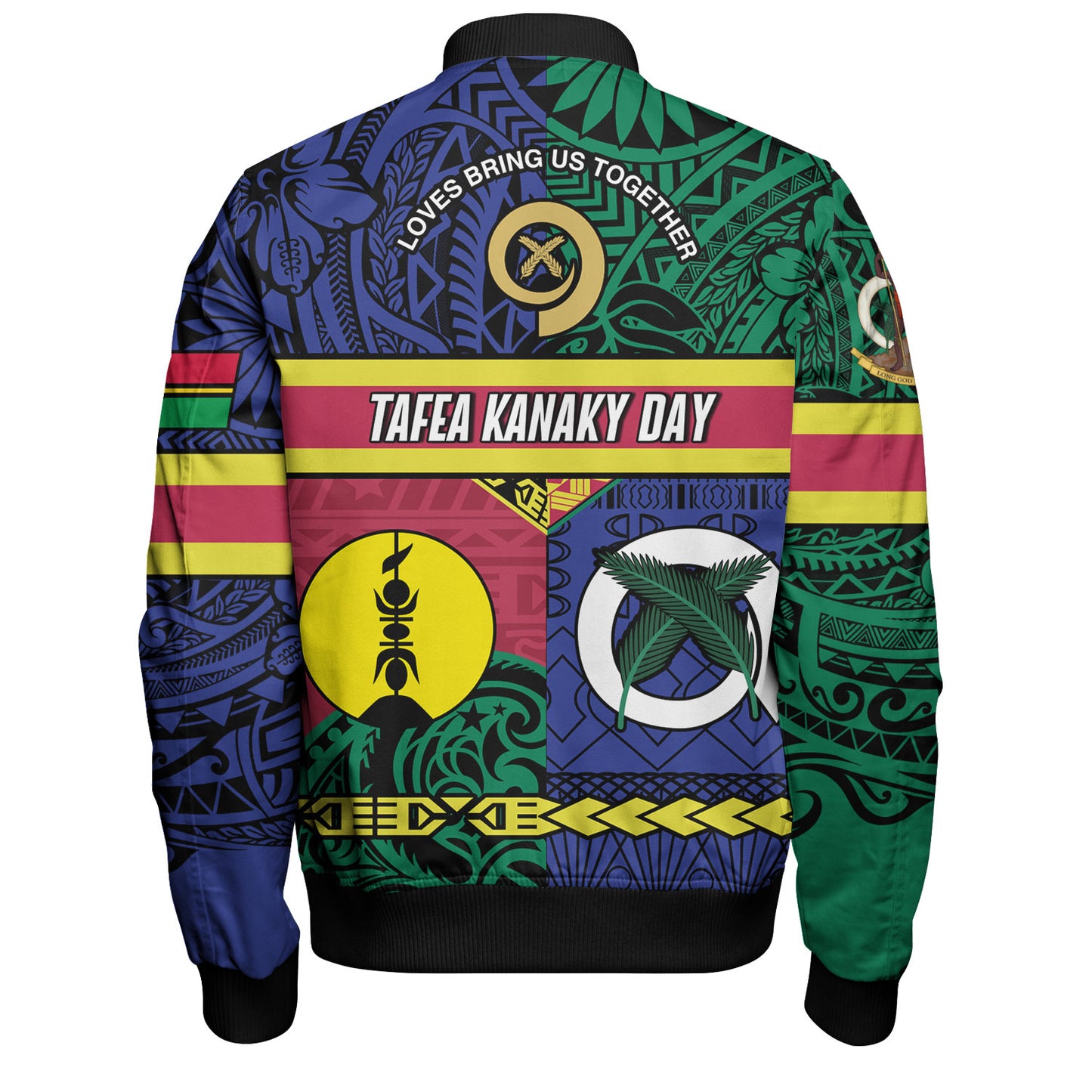 Vanuatu Bomber Jacket Custom Tafea Kanaky Day Tribal Patterns Special Design