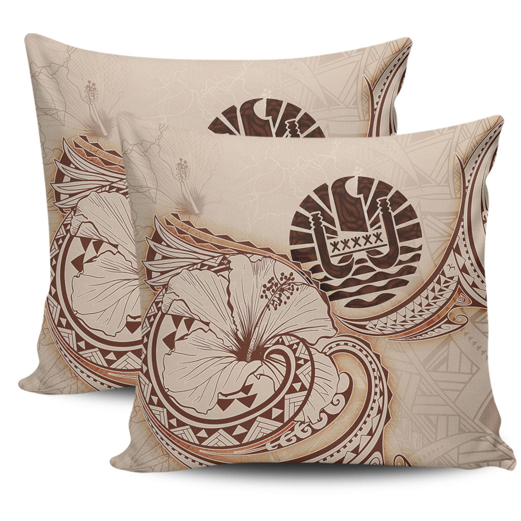 Tahiti Pillow Cover Hibiscus Flower Vintage Style