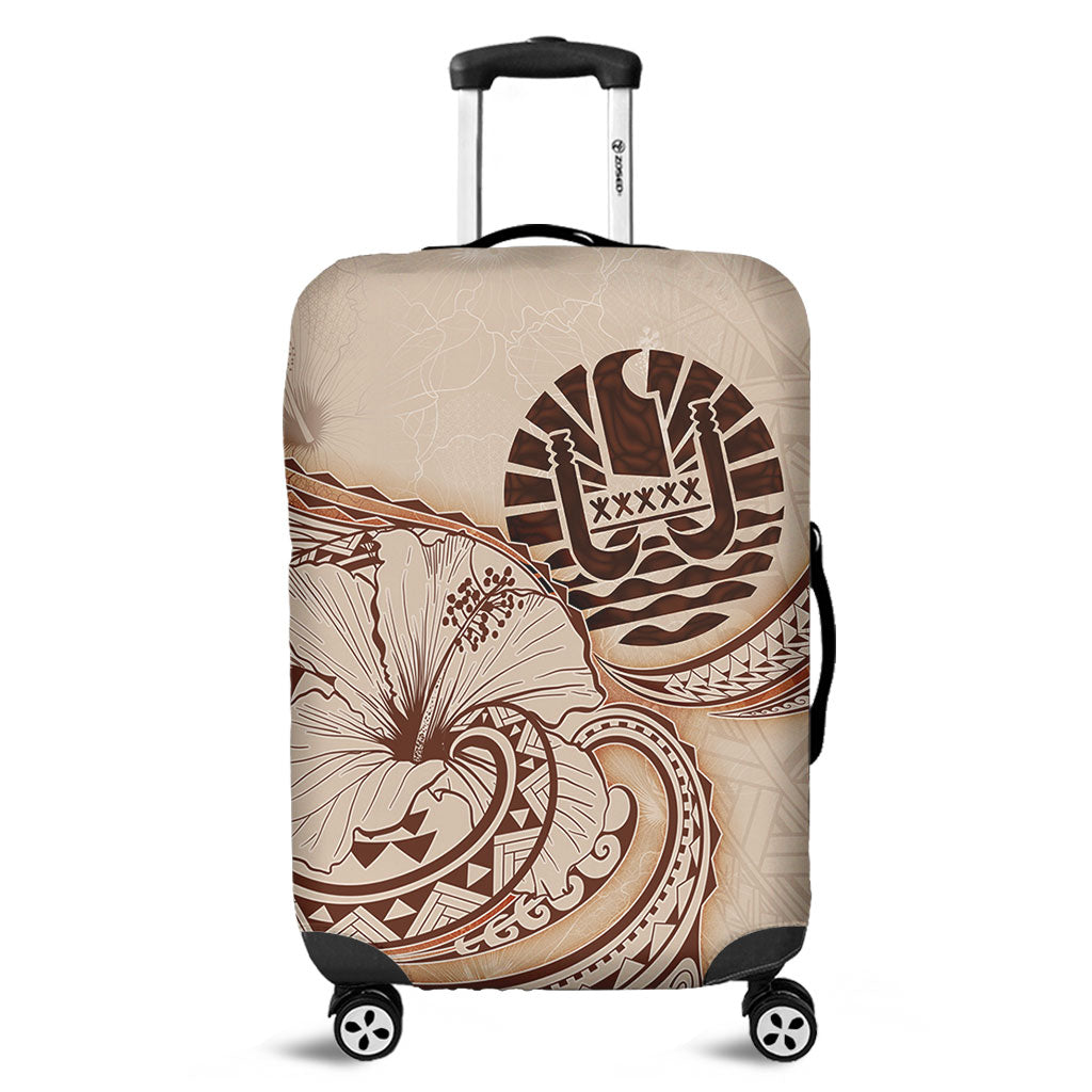 Tahiti Luggage Cover Hibiscus Flower Vintage Style