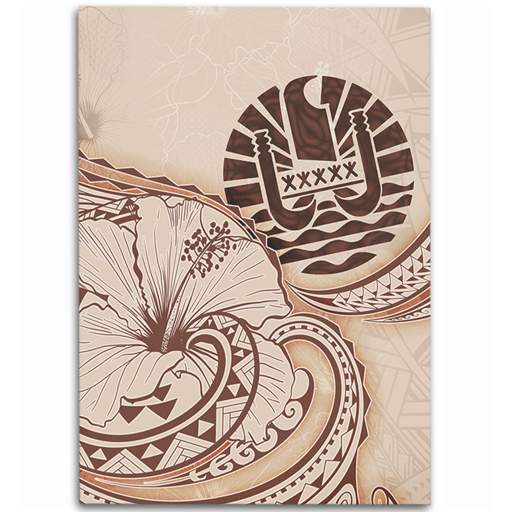 Tahiti Area Rug Hibiscus Flower Vintage Style