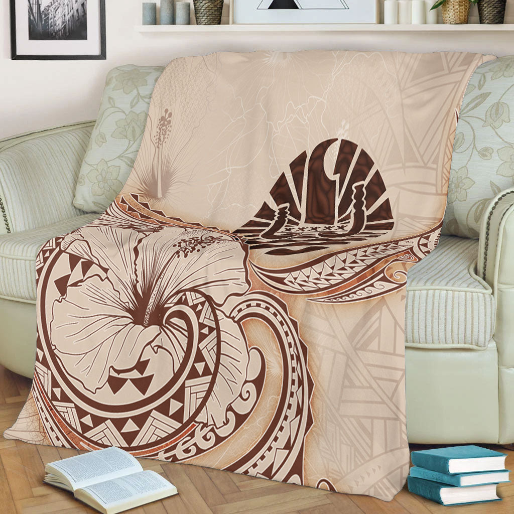 Tahiti Premium Blanket Hibiscus Flower Vintage Style