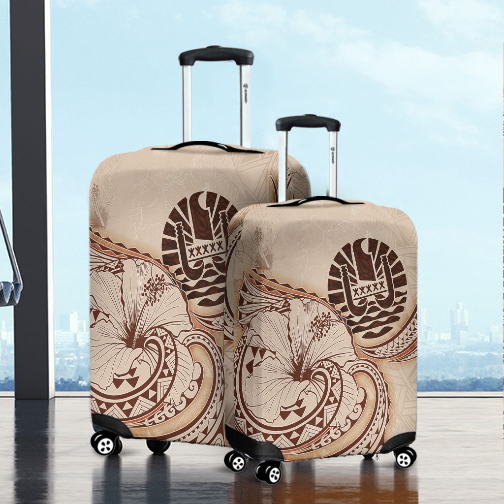 Tahiti Luggage Cover Hibiscus Flower Vintage Style