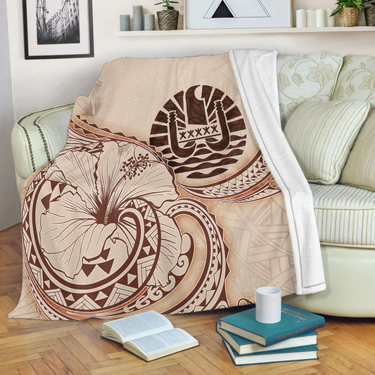 Tahiti Premium Blanket Hibiscus Flower Vintage Style