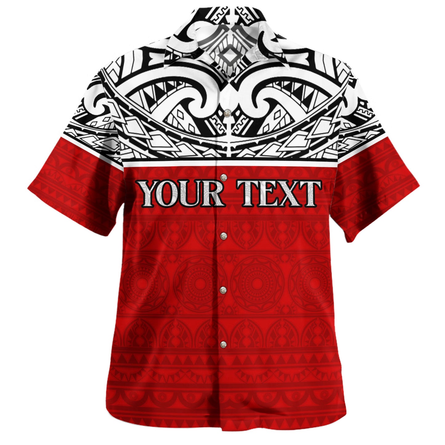 Tahiti Custom Personalised Hawaiian Shirt Tatau White Patterns With Coat Of Arms