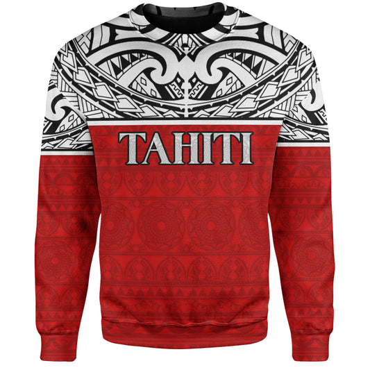 Tahiti Custom Personalised Sweatshirt Coat Of Arms Polynesia Patterns Style