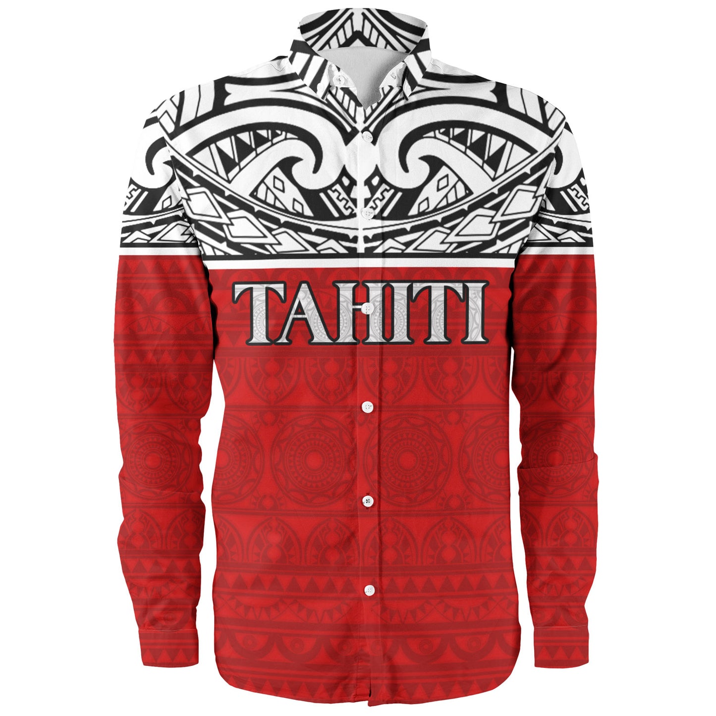 Tahiti Custom Personalised Long Sleeve Shirt Coat Of Arms Polynesia Patterns Style