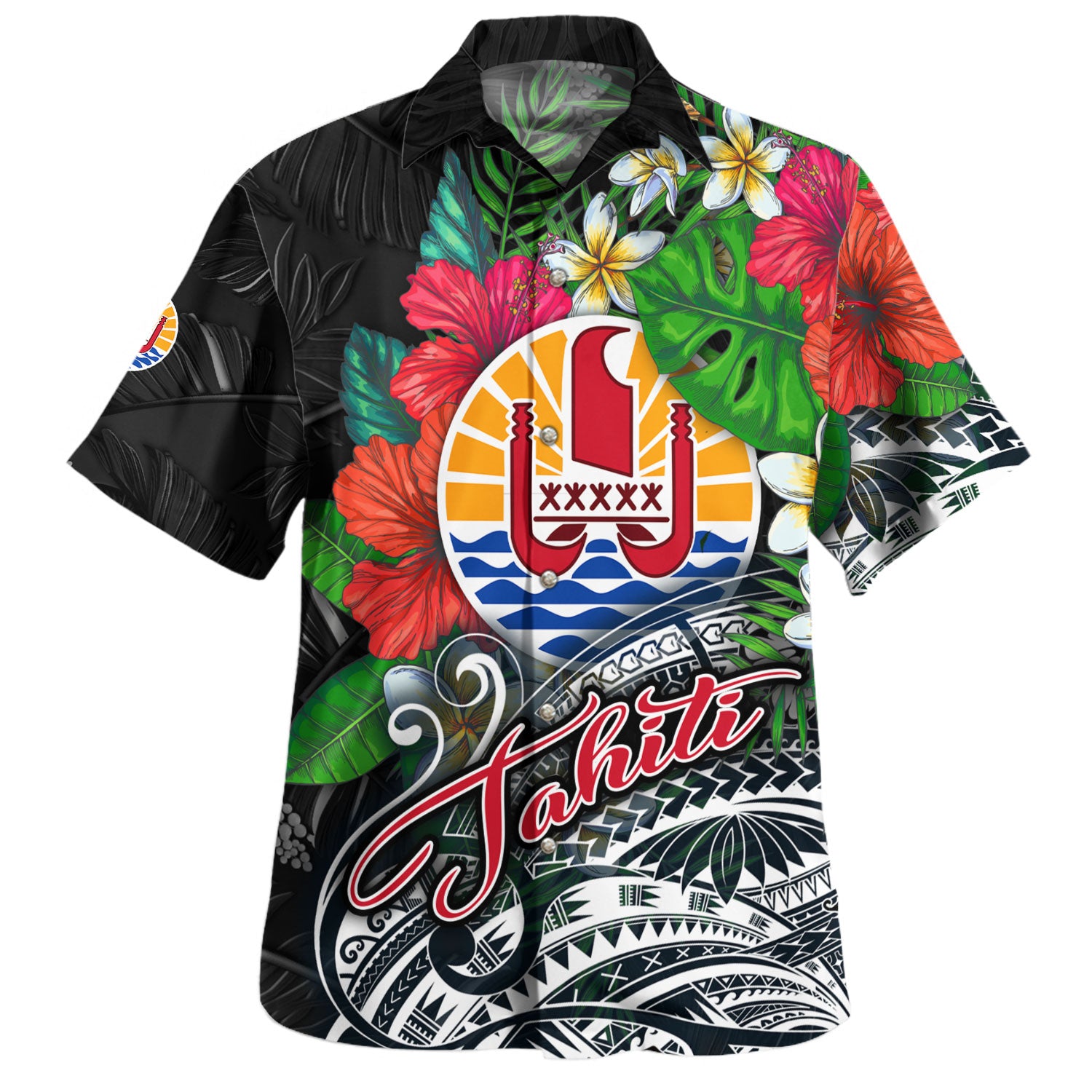 Tahiti Custom Personalised Hawaiian Shirt Tattoo Style