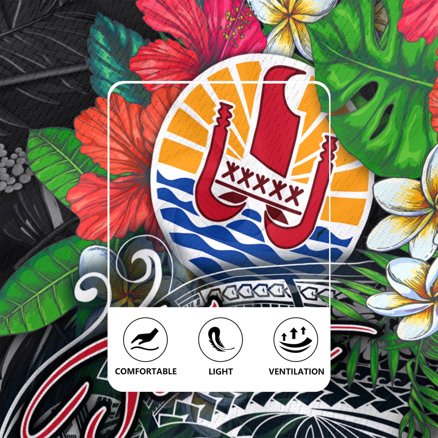 Tahiti Custom Personalised Rugby Jersey Hibiscus And Plumeria With Palm Branches Vintage Style