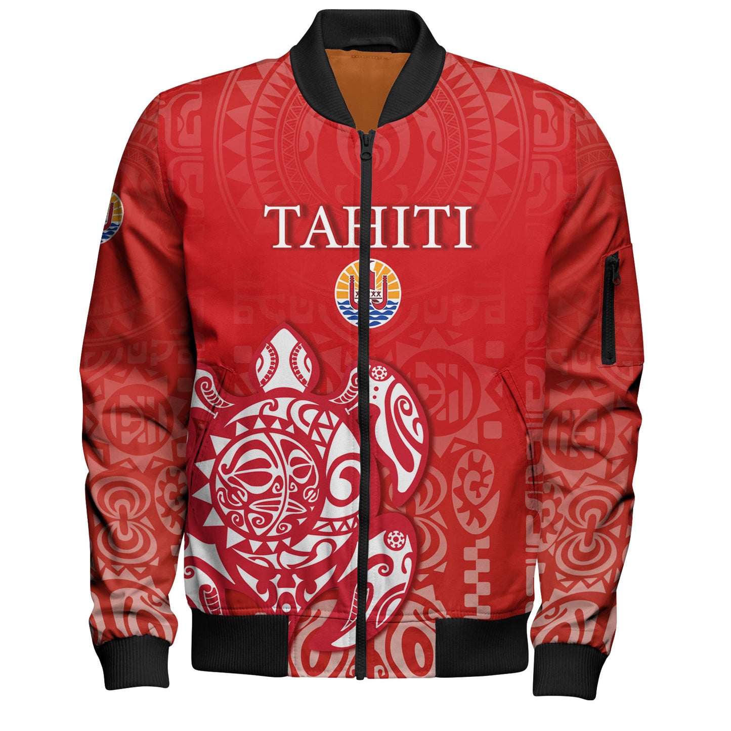 Tahiti Bomber Jacket Tahitian Tribal Tattoos Style