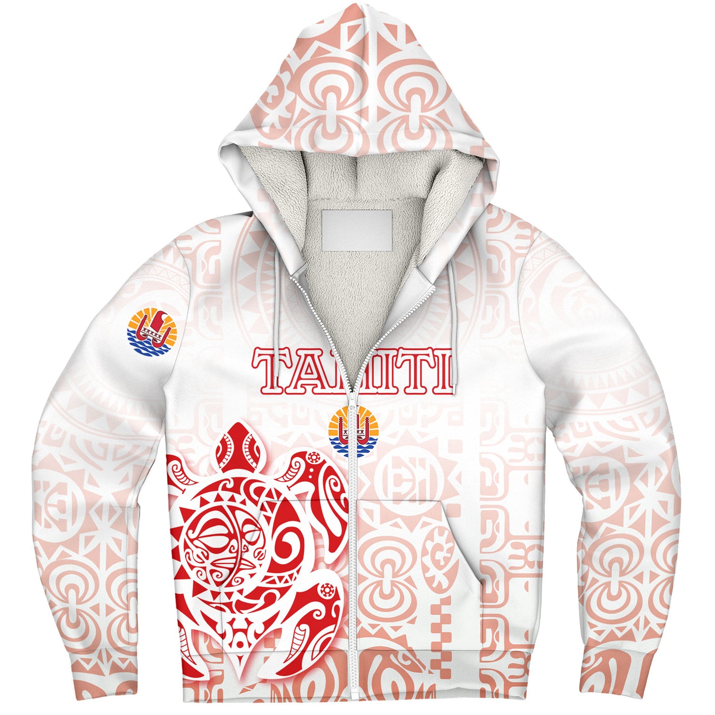 Tahiti Sherpa Hoodie Tahitian Tribal Tattoos Style
