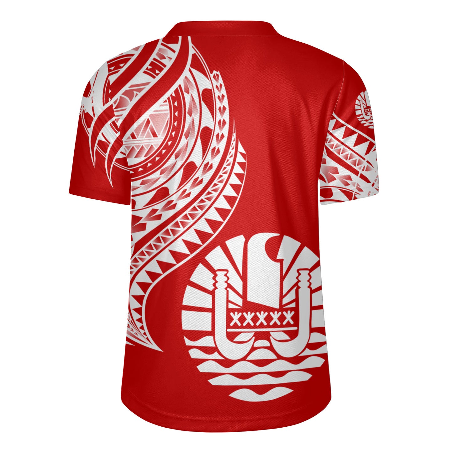 Tahiti Custom Personalised Rugby Jersey Tatau White Patterns With Coat Of Arms