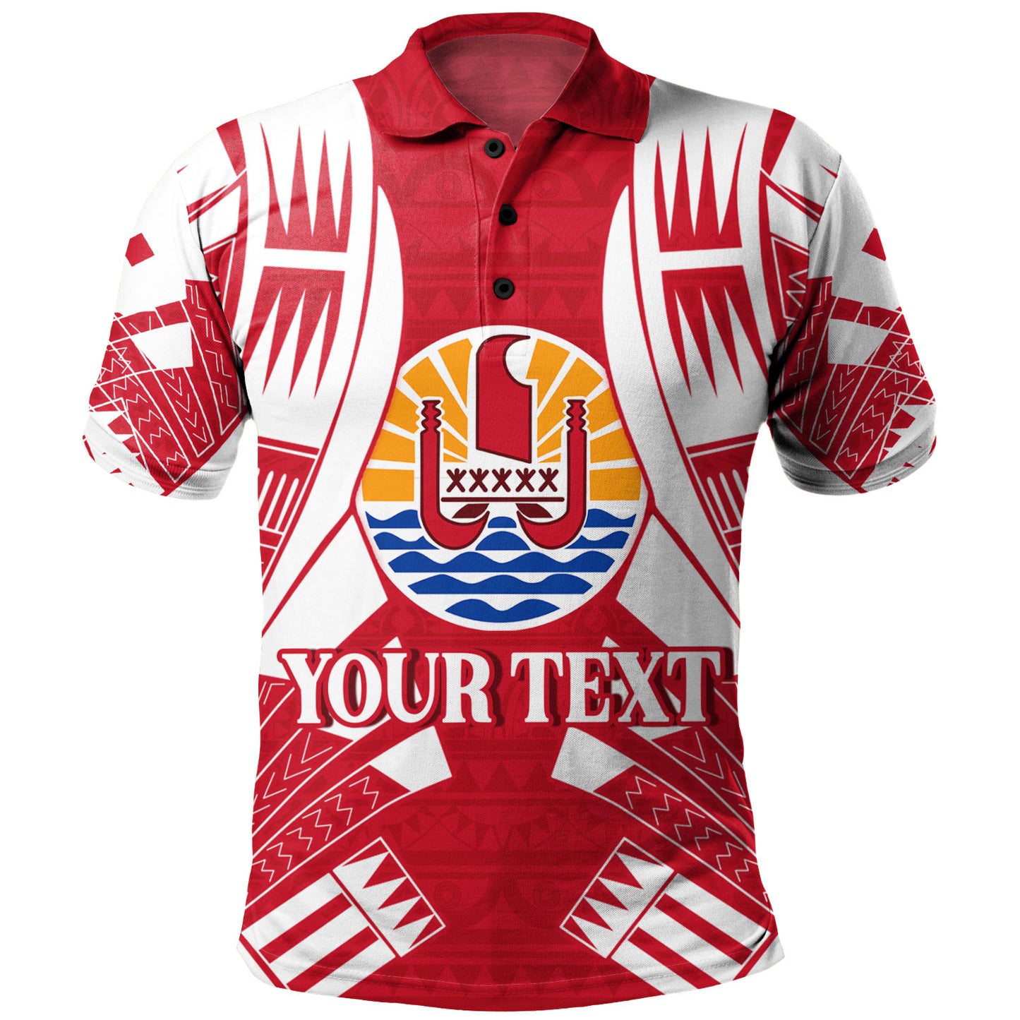 Tahiti Custom Personalised Polo Shirt Tattoo Style
