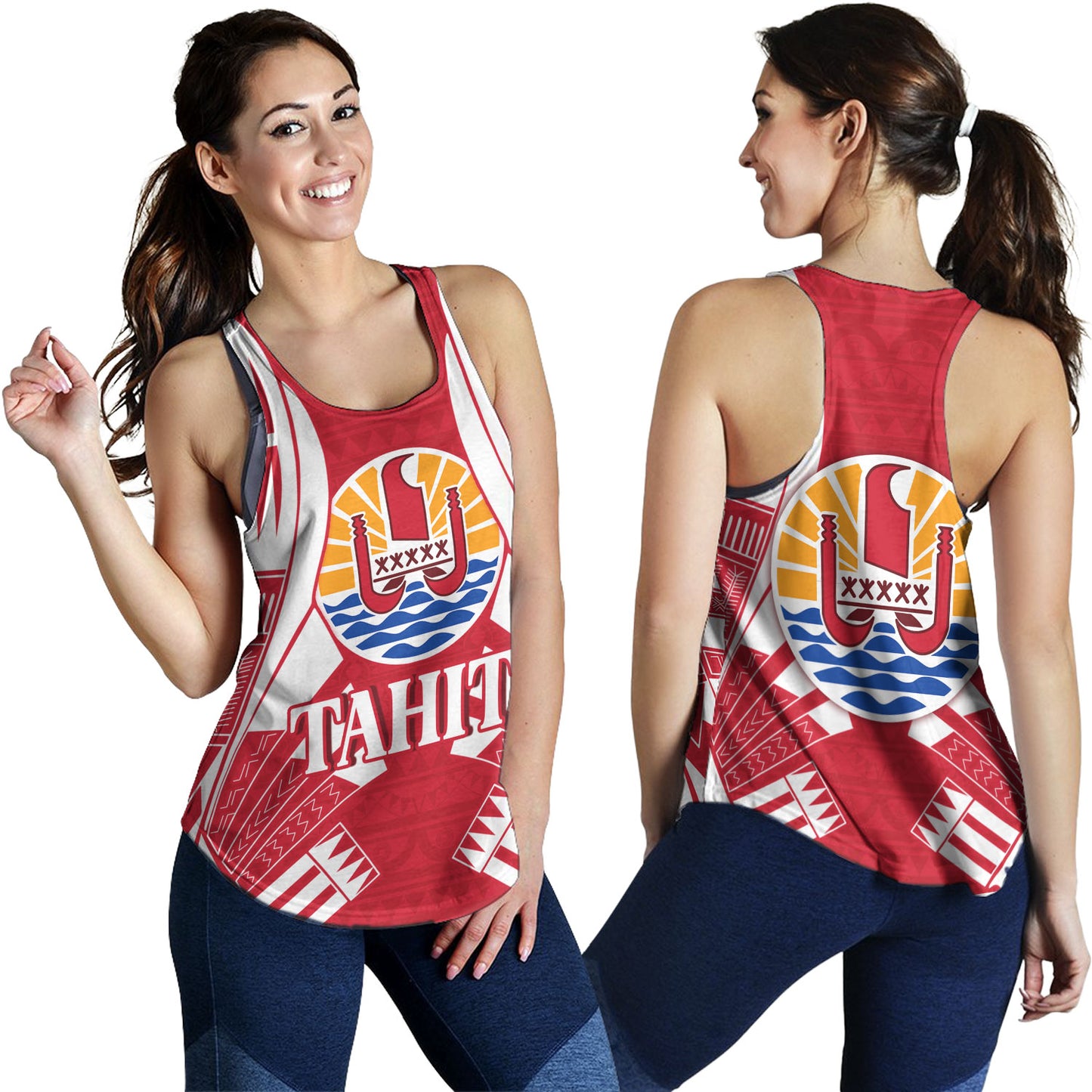 Tahiti Custom Personalised Women Tank Tattoo Style