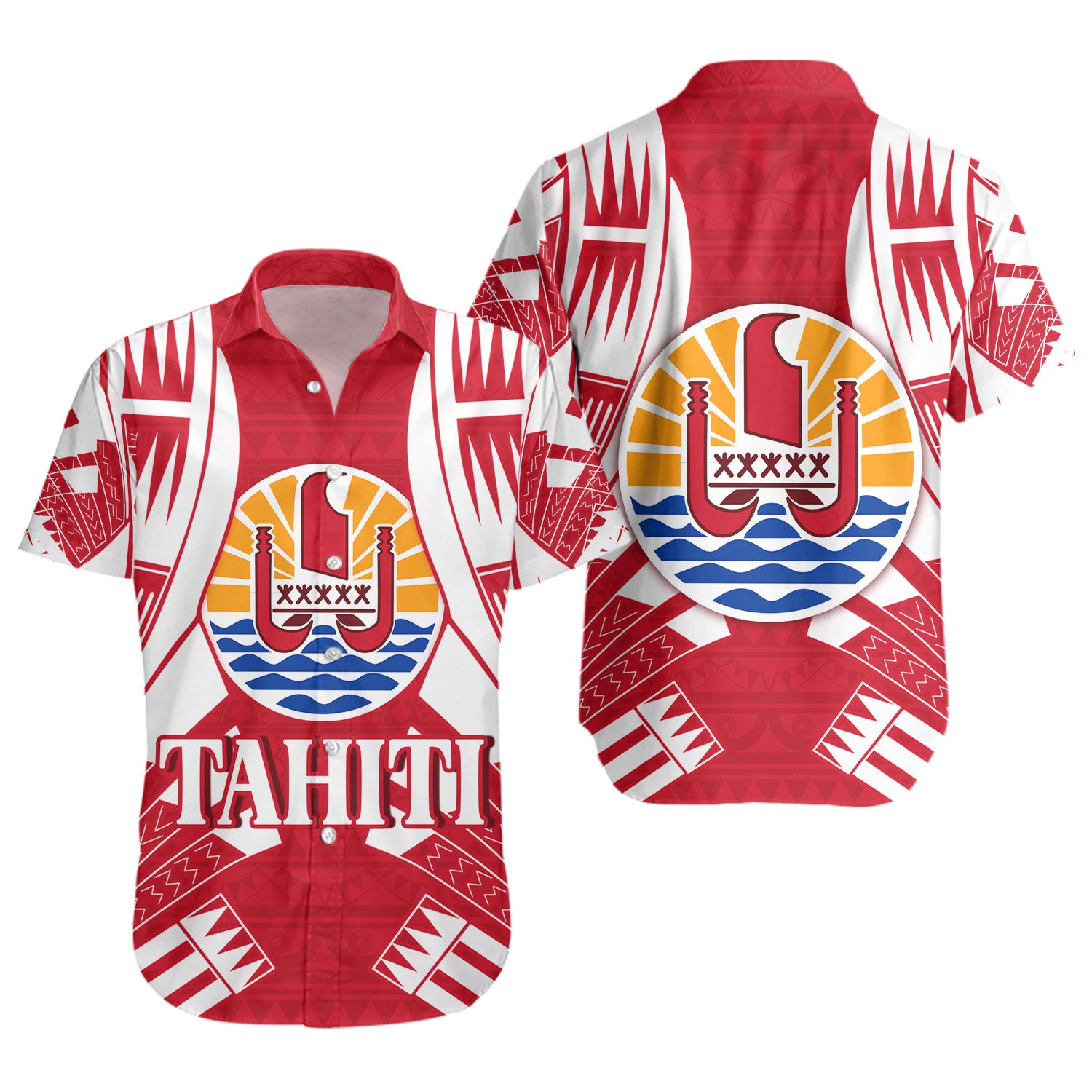 Tahiti Custom Personalised Short Sleeve Shirt Tattoo Style