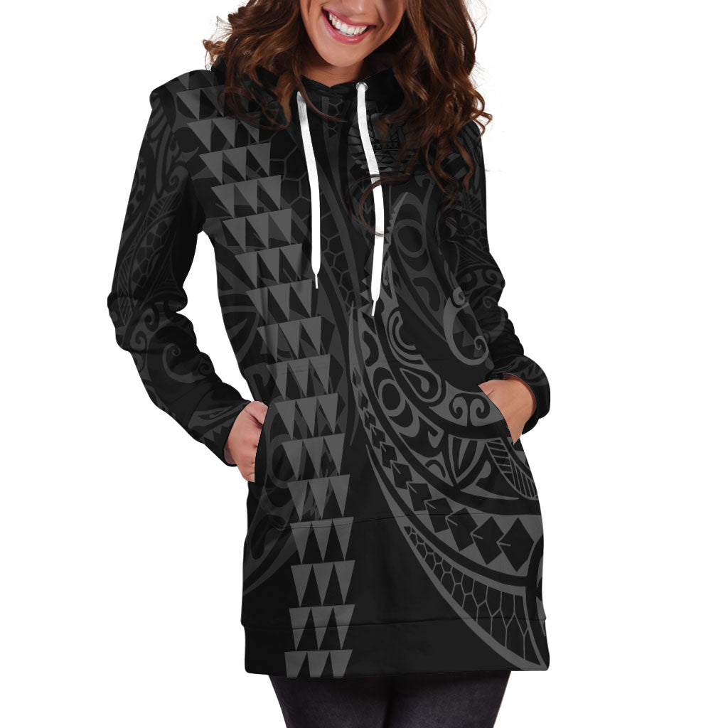 Tahiti Hoodie Dress Kakau Style Grey